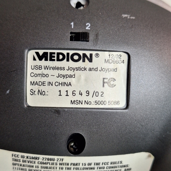 Rare Medion PC USB Joypad Controller with Wireless Receiver Dongle MD604 - Picture 3 of 4
